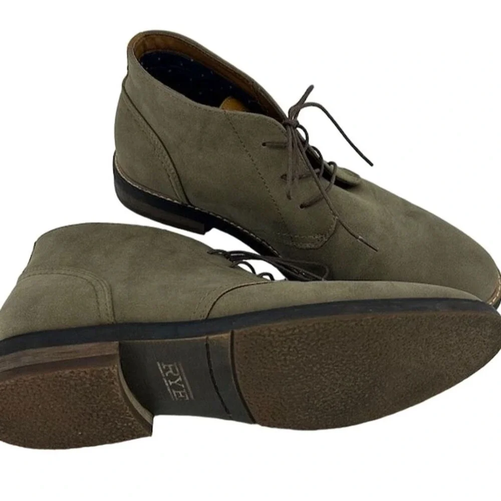 HAWKER RYE Abigovia Men's Green Gray Suede Chukka Boots Size 10